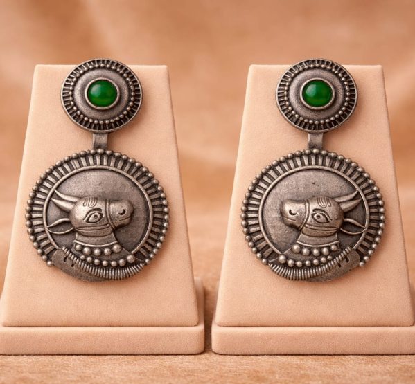 Nandi Motif Antique Statement Earrings
