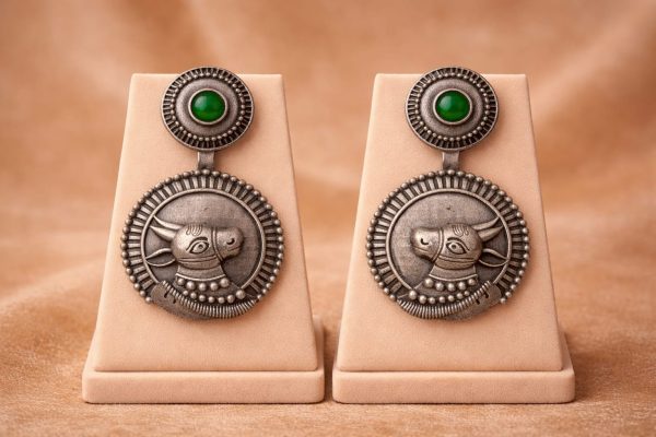 Nandi Motif Antique Statement Earrings