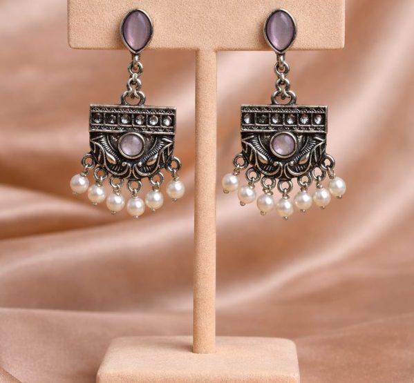 Lavender Pearl Drop Earrings