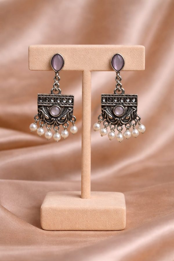 Lavender Pearl Drop Earrings