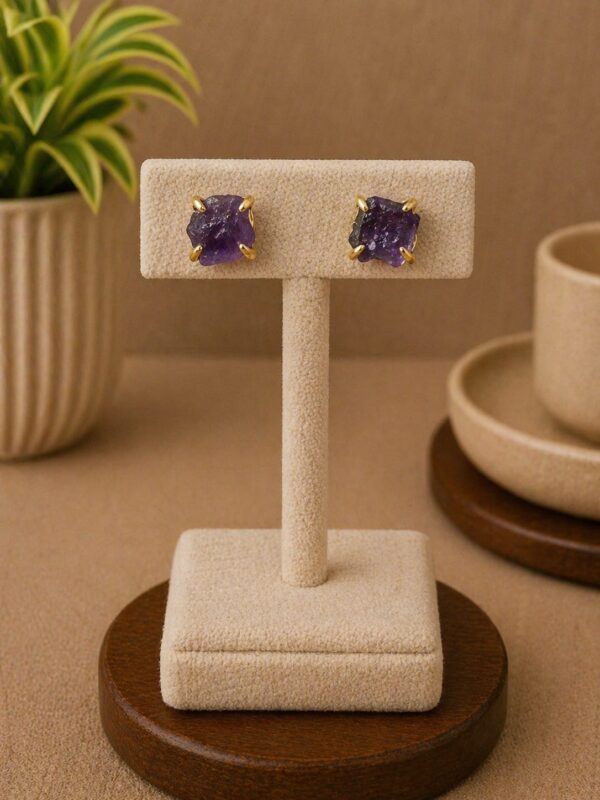 Amethyst Raw Stud Earrings