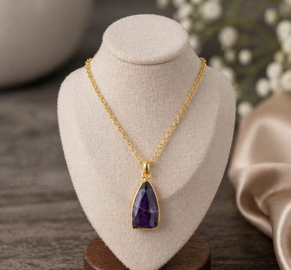 Amythest Dual Side Drop Pendant
