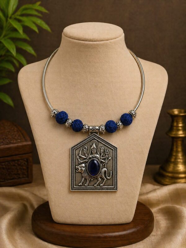 Blue Ambe Maa Statement Hansli Necklace