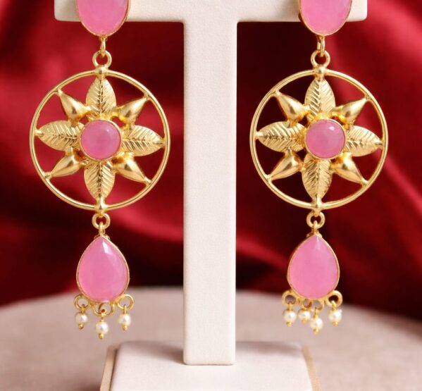 Blush Bloom Floral Drop Earrings