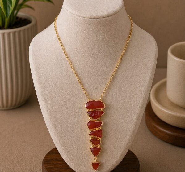 Carnelian Cascade Statement Necklace