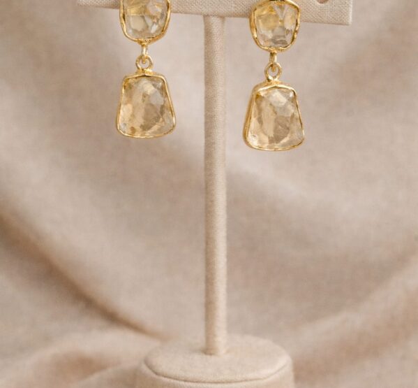 Citrine Dual Drop Earrings