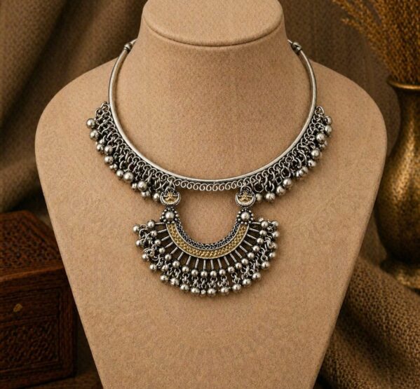 Crescent Tribal Hansli Necklace