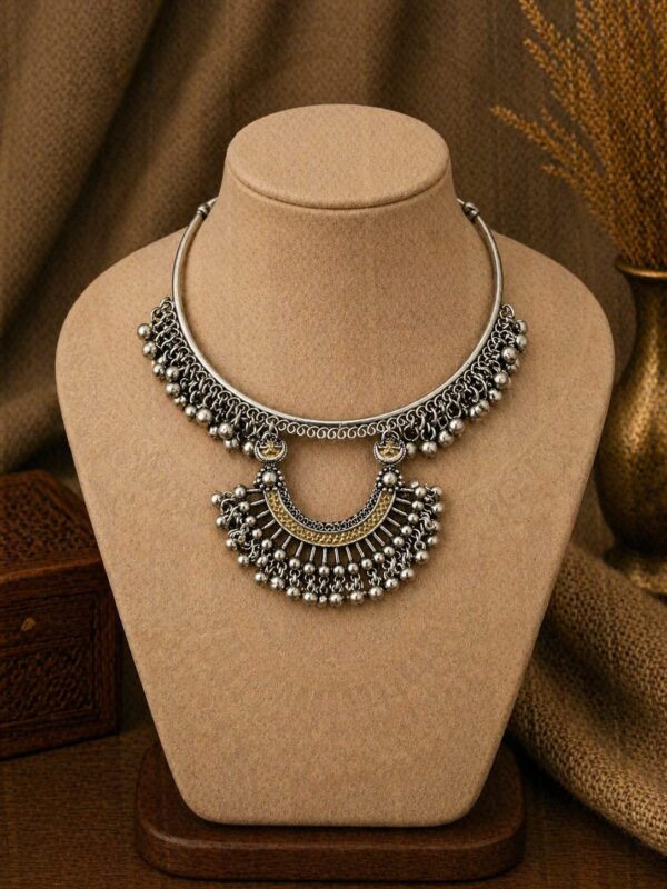 Crescent Tribal Hansli Necklace