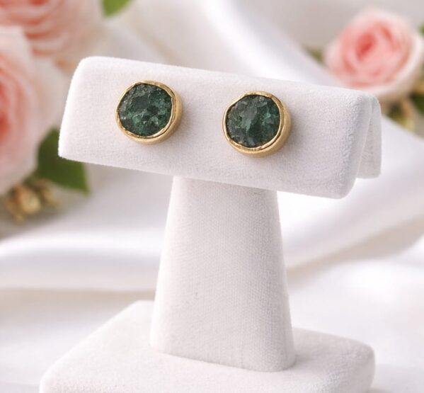 Daily Wear Green Druzy Stud Earrings