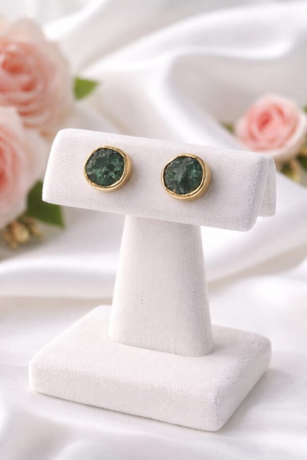 Daily Wear Green Druzy Stud Earrings