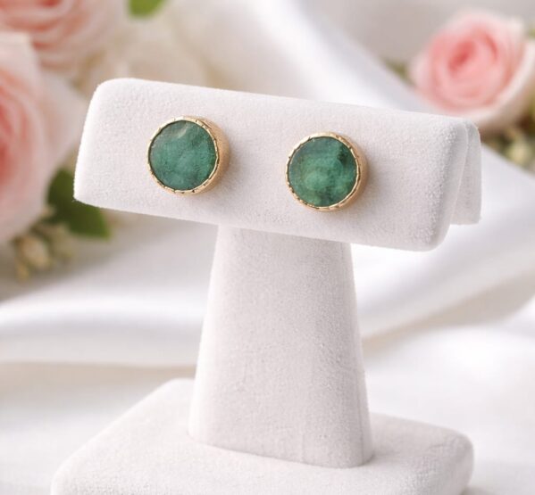 Daily Wear Green Stone Stud Earrings