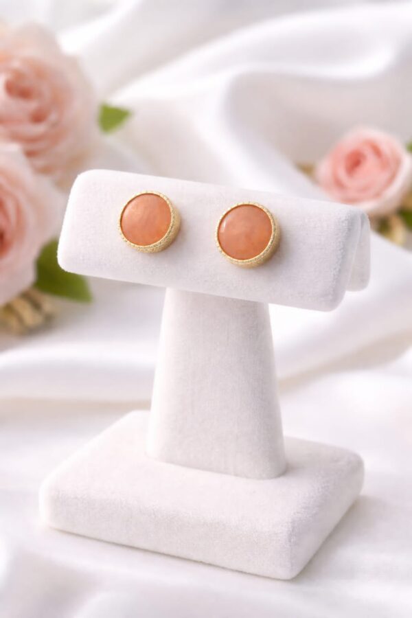 Daily Wear Peach Carnelian Stud Earrings