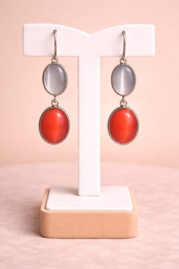 Dual Tone Cat’s Eye Elegance Earrings