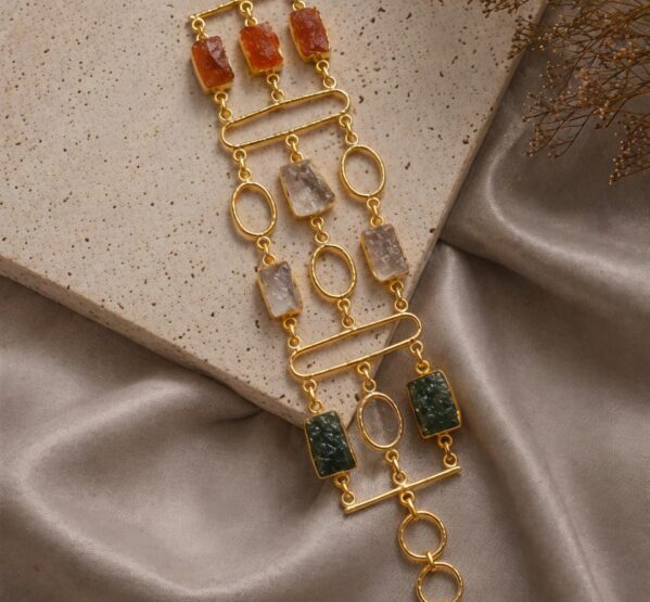 Earth Harmony Multi-Stone Statement Bracelet