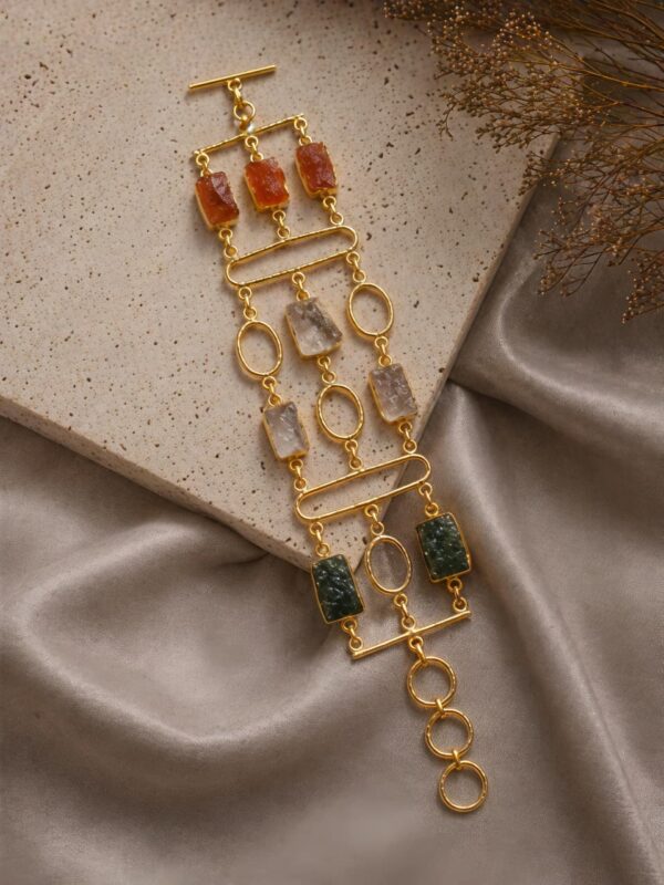 Earth Harmony Multi-Stone Statement Bracelet