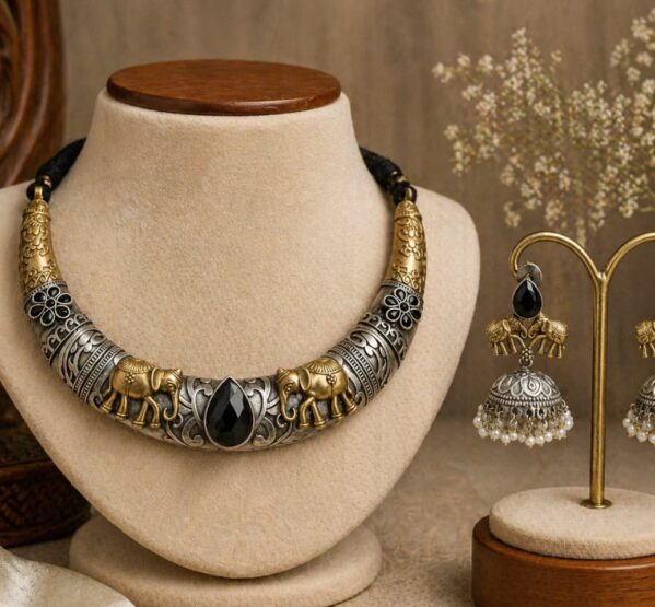 Elephant Motif Antique Choker Set