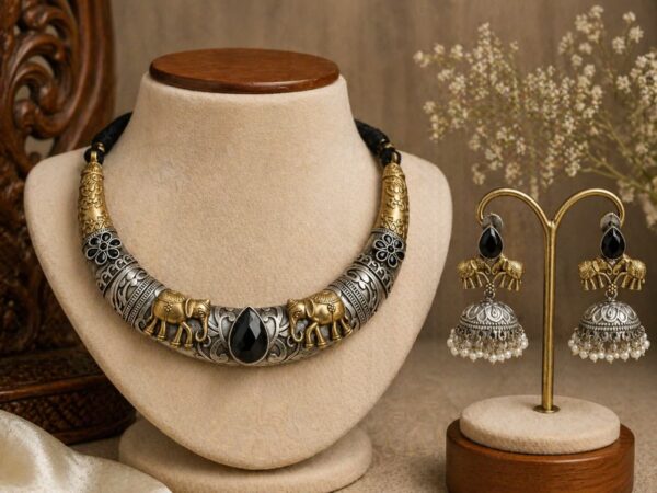 Elephant Motif Antique Choker Set