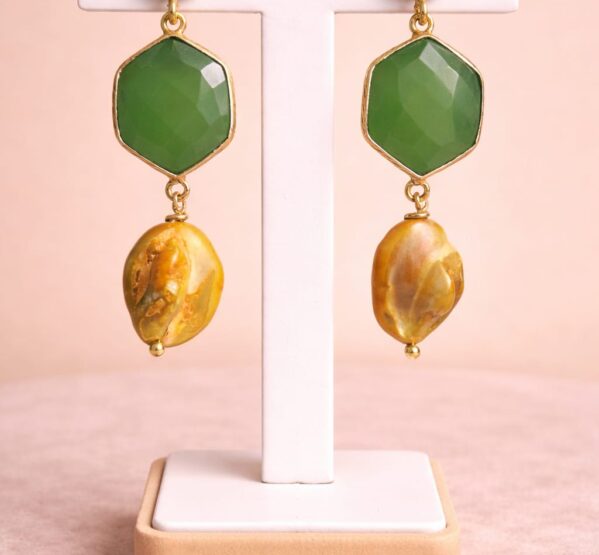 Emerald Aura Druzy Drop Earrings