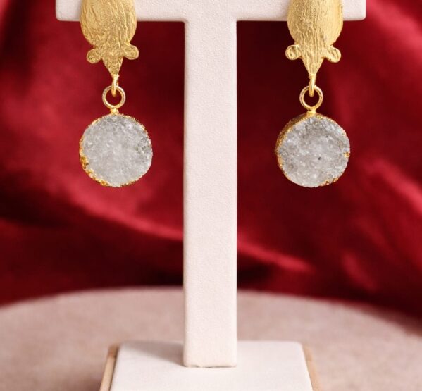 Frosted Druzy Drop Earrings