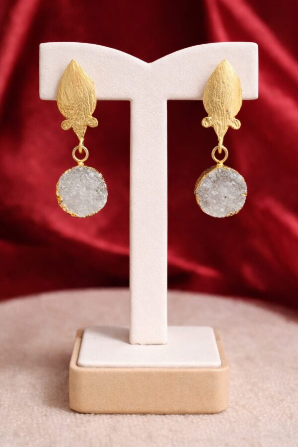 Frosted Druzy Drop Earrings