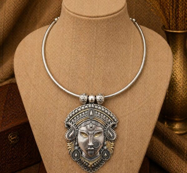 Goddess Face Statement Hansli Necklace