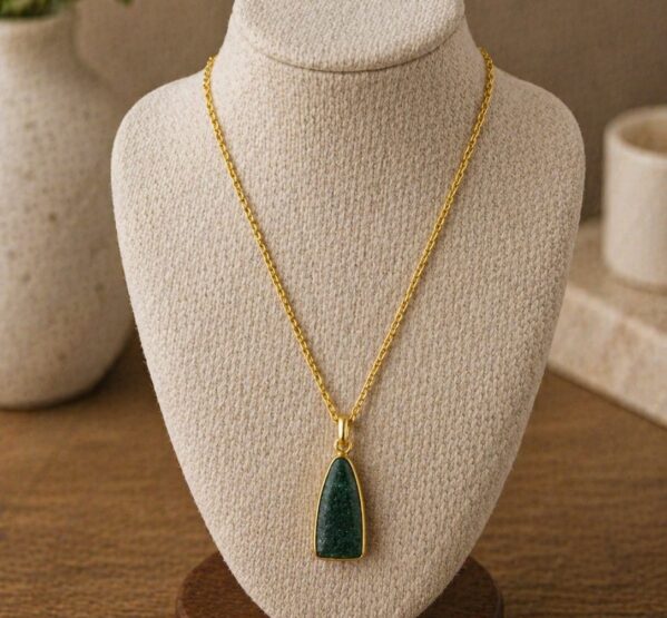 Green Aventurine Dual-Side Pendant Necklace