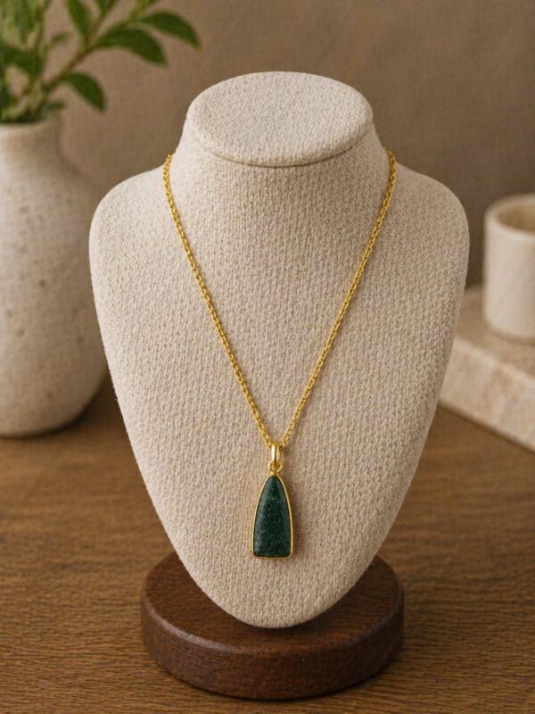 Green Aventurine Dual-Side Pendant Necklace