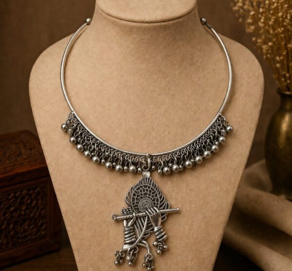 Krishna Flute Tribal Hansli Necklace