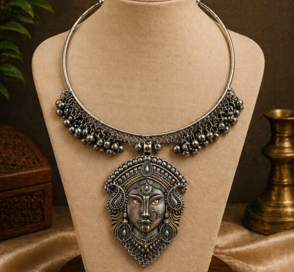 Maa Durga Statement Hansli Necklace