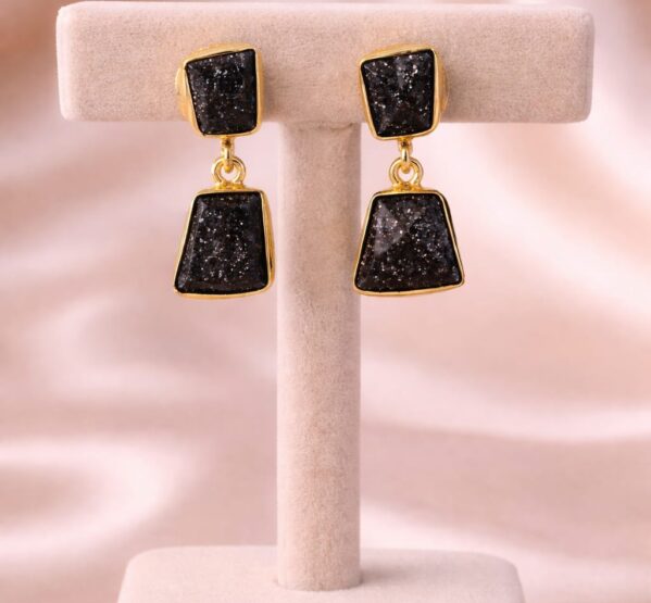 Midnight Sparkle Dual Drop Earrings