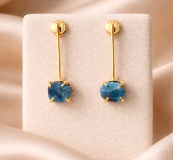 Minimal Raw Stone Drop Earrings