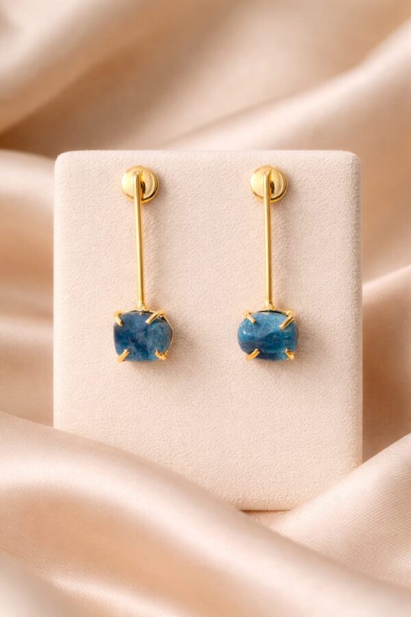 Minimal Raw Stone Drop Earrings