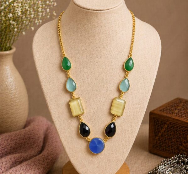 Multicolor Statement Drop Necklace