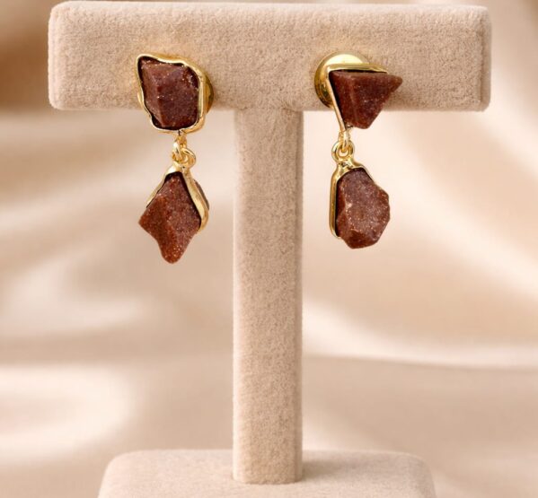 Raw Sparkle Stone Drop Earrings