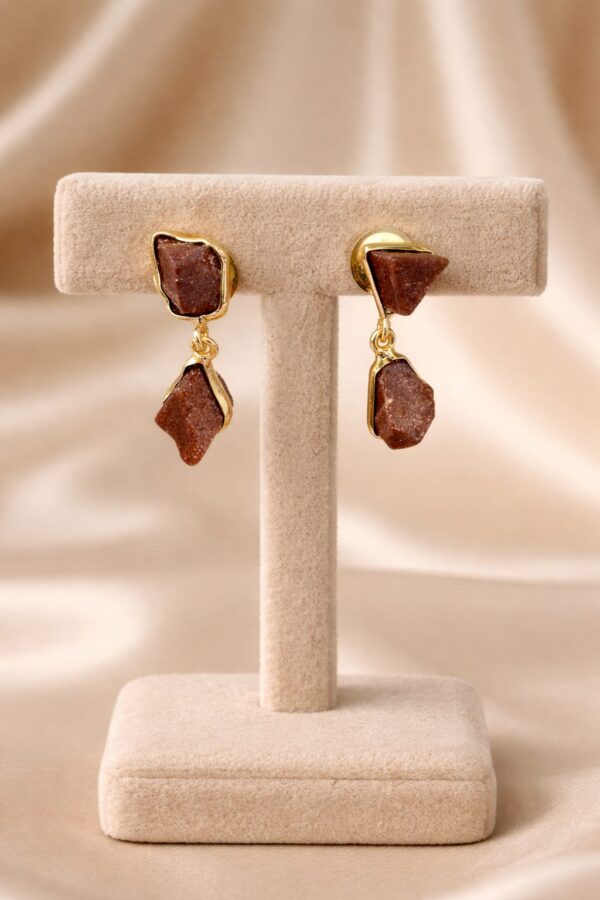 Raw Sparkle Stone Drop Earrings