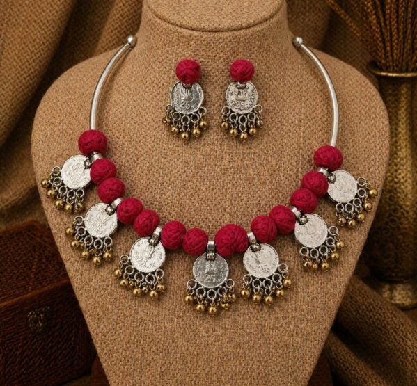 Red Thread Coin Charm Hansli Set