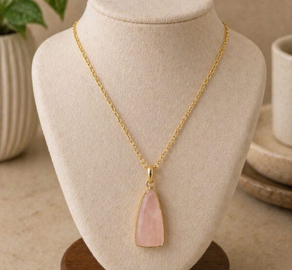 Rose Quartz Dual-Side Pendant Necklace