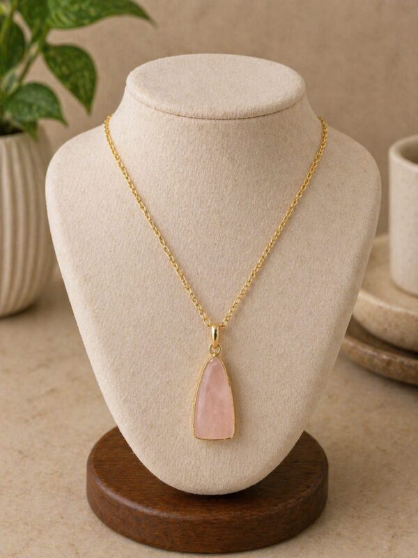 Rose Quartz Dual-Side Pendant Necklace
