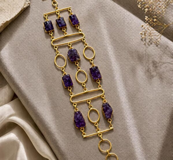 Royal Amethyst Geometric Bracelet