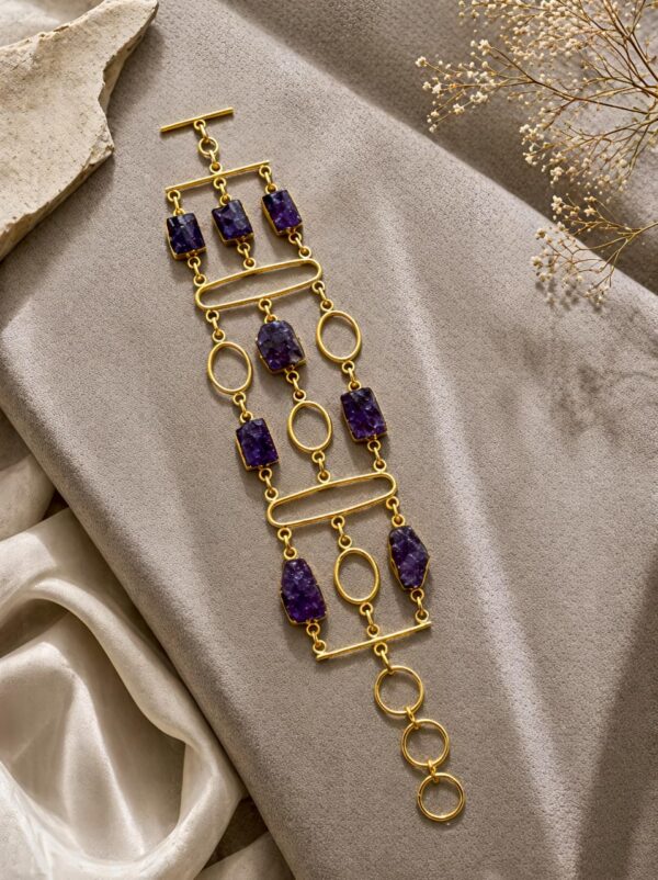 Royal Amethyst Geometric Bracelet