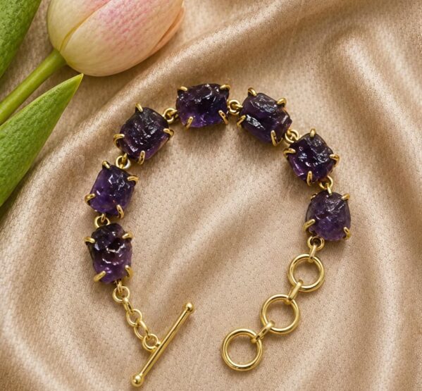 Royal Amethyst Raw Stone Bracelet