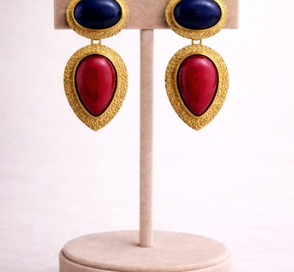 Royal Duo Tone Drop Earrings