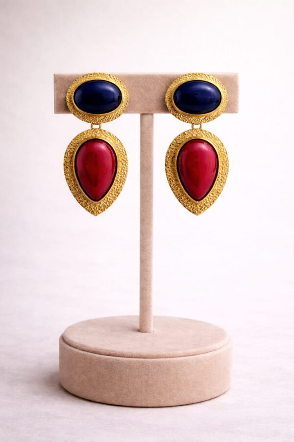 Royal Duo Tone Drop Earrings