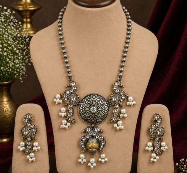 Royal German Silver Peacock Necklace Set