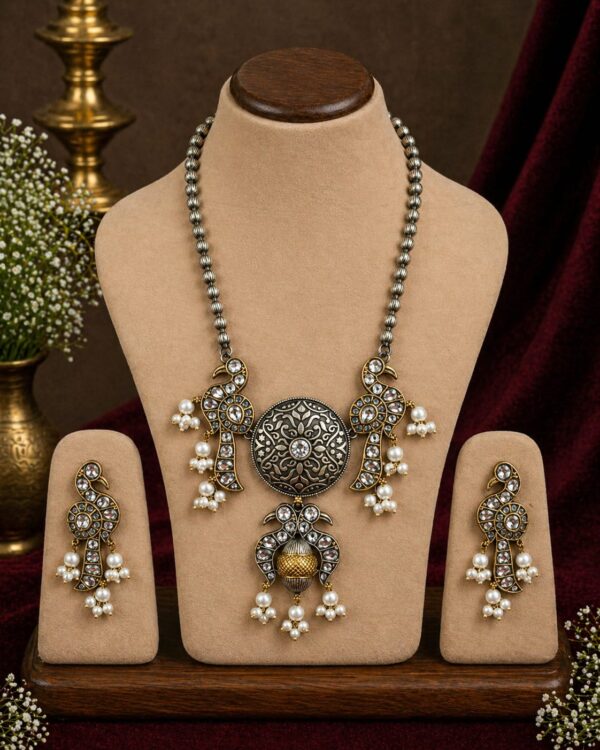 Royal German Silver Peacock Necklace Set