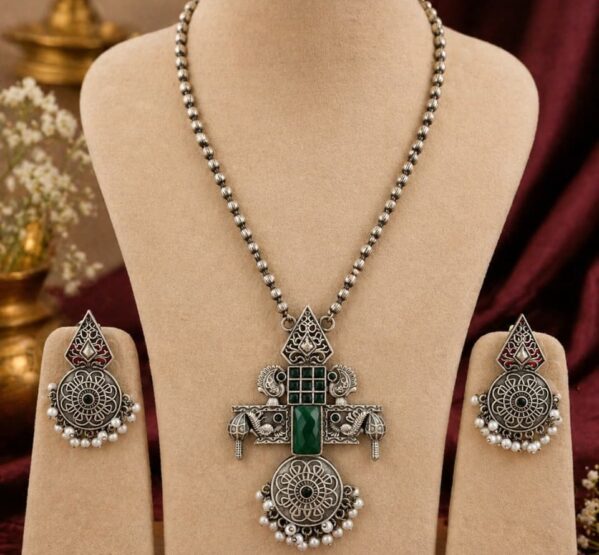 Royal German Silver Temple Necklace Set