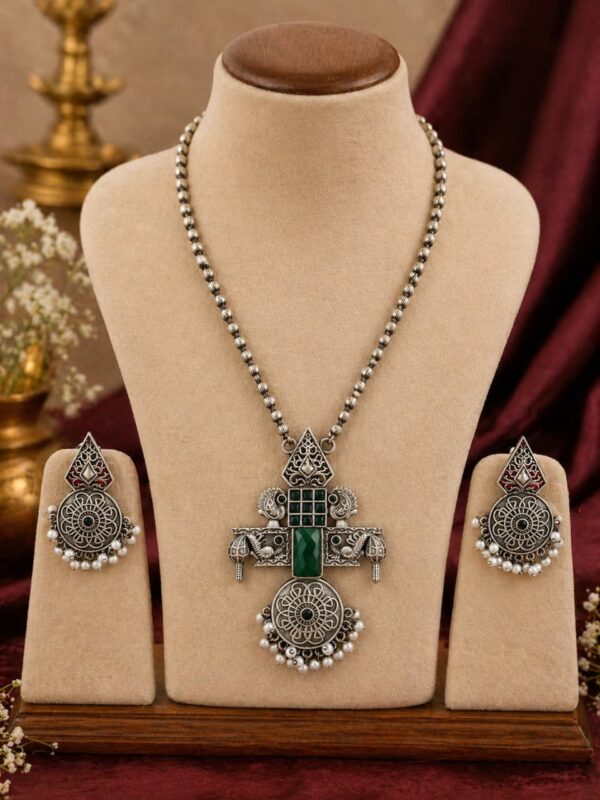 Royal German Silver Temple Necklace Set