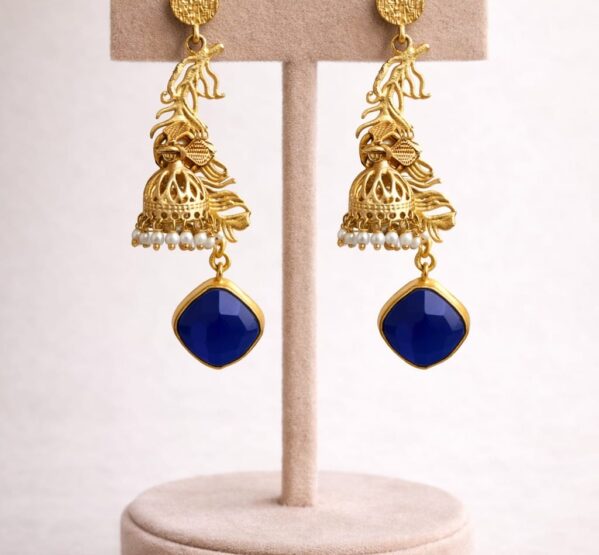 Royal Peacock Jhumka Drop Earrings