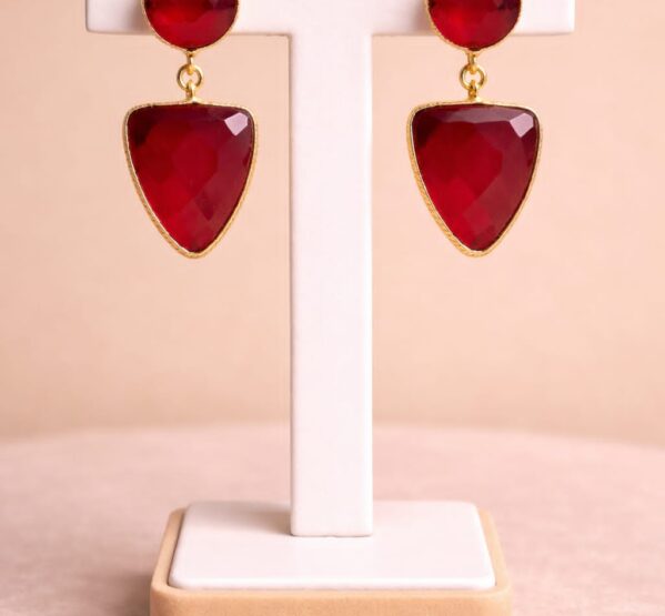 Ruby Edge Statement Drop Earrings