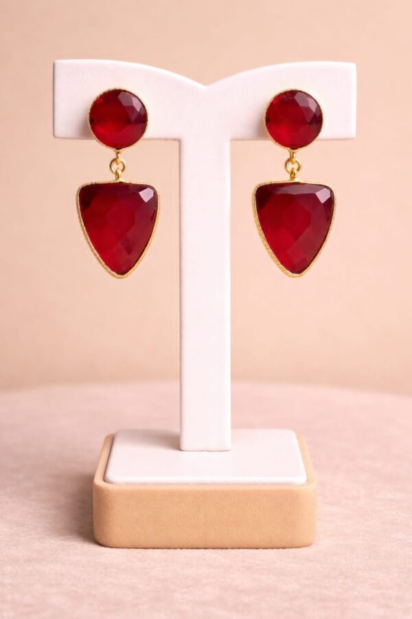 Ruby Edge Statement Drop Earrings